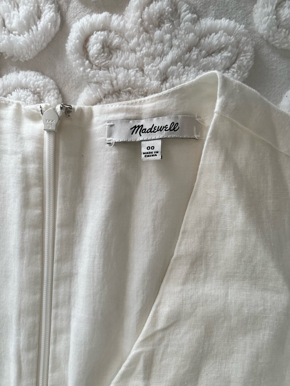 Madewell White Linen Blend Button Wrap Midi Dress - Picture 2 of 8